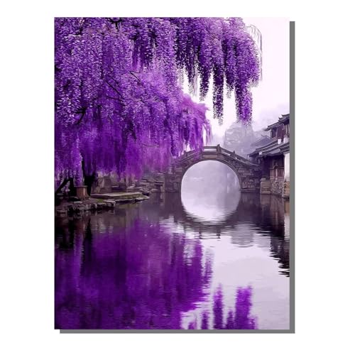 5D Diamond Painting Erwachsene, Diamant Malerei Kinder Anfänger, DIY Brücke See Diamant Painting Bilder Erwachsene Bastelset Geeignet Als Geschenk, Zur Entspannung und Als Wanddeko 40x50cm SYLF350 von YALNSENN