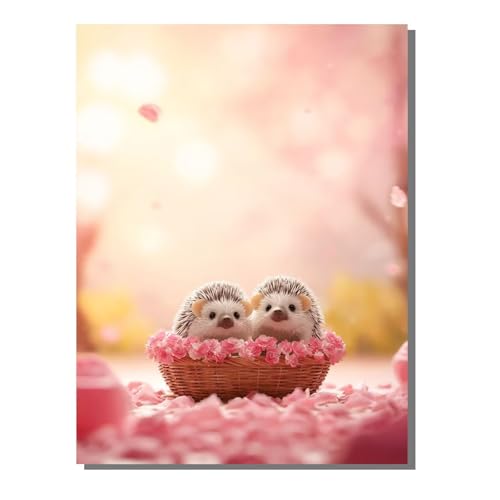 5D Diamond Painting Erwachsene, Diamant Malerei Kinder Anfänger, DIY Igel Tier Diamant Painting Bilder Erwachsene Bastelset Geeignet Als Geschenk, Zur Entspannung und Als Wanddeko 40x50cm SYLF482 von YALNSENN