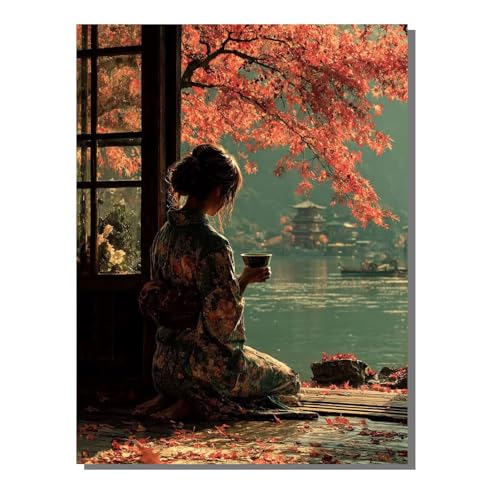 5D Diamond Painting Erwachsene, Diamant Malerei Kinder Anfänger, DIY Japan Frau Diamant Painting Bilder Erwachsene Bastelset Geeignet Als Geschenk, Zur Entspannung und Als Wanddeko 30x40 cm SYLF71 von YALNSENN