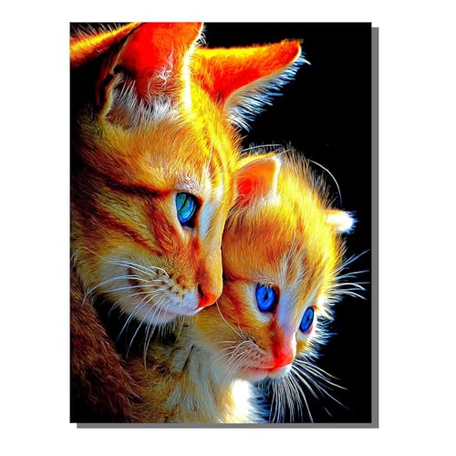 5D Diamond Painting Erwachsene, Diamant Malerei Kinder Anfänger, DIY Katze Tier Diamant Painting Bilder Erwachsene Bastelset Geeignet Als Geschenk, Zur Entspannung und Als Wanddeko 50 x 70 cm SYLF450 von YALNSENN