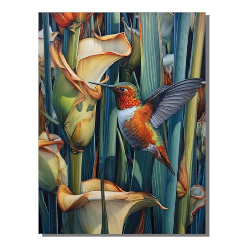 5D Diamond Painting Erwachsene, Diamant Malerei Kinder Anfänger, DIY Kolibri Vogel Diamant Painting Bilder Erwachsene Bastelset Geeignet Als Geschenk, Zur Entspannung und Als Wanddeko 40x50cm SYLF457 von YALNSENN
