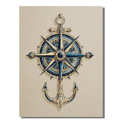 5D Diamond Painting Erwachsene, Diamant Malerei Kinder Anfänger, DIY Kompass Retro Diamant Painting Bilder Erwachsene Bastelset Als Geschenk Zur Entspannung und Als Wanddeko 80x100 cm SYLF782 von YALNSENN