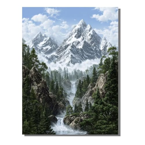 5D Diamond Painting Erwachsene, Diamant Malerei Kinder Anfänger, DIY Landschaft Berg Diamant Painting Bilder Erwachsene Bastelset Als Geschenk Zur Entspannung und Als Wanddeko 30x40 cm SYLF555 von YALNSENN