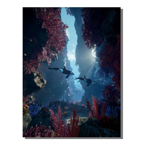 5D Diamond Painting Erwachsene, Diamant Malerei Kinder Anfänger, DIY Meereslebewesen Killerwale Diamant Painting Bilder Erwachsene Bastelset Als Geschenk Entspannung und Als Wanddeko 80x100 cm SYLF504 von YALNSENN