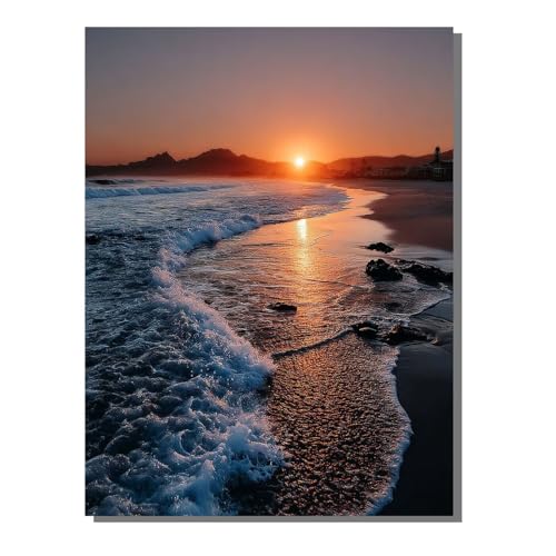 5D Diamond Painting Erwachsene, Diamant Malerei Kinder Anfänger, DIY Sonnenuntergang Strand Diamant Painting Bilder Erwachsene Bastelset Als Geschenk Zur Entspannung und Als Wanddeko 40x50cm SYLF15 von YALNSENN