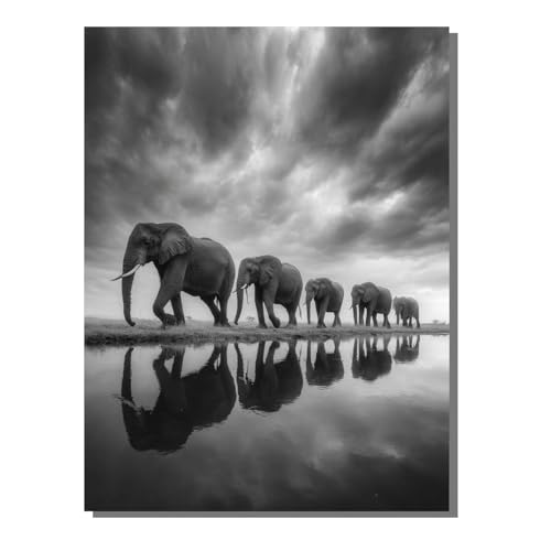 5D Diamond Painting Erwachsene, Diamant Malerei Kinder Anfänger, DIY Tier Elefant Diamant Painting Bilder Erwachsene Bastelset Geeignet Als Geschenk, Zur Entspannung und Als Wanddeko 40x50cm SYLF73 von YALNSENN