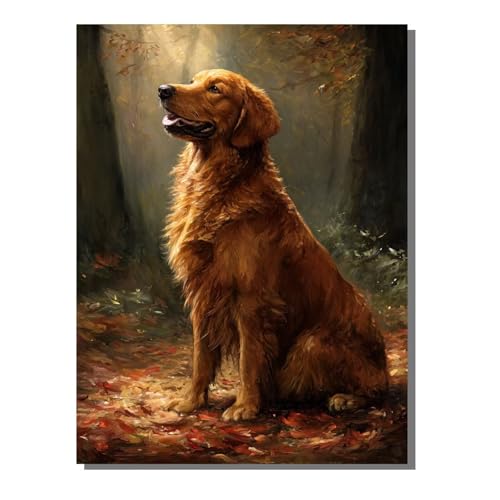 5D Diamond Painting Erwachsene, Diamant Malerei Kinder Anfänger, DIY Tier Hund Diamant Painting Bilder Erwachsene Bastelset Geeignet Als Geschenk, Zur Entspannung und Als Wanddeko 40x50cm SYLF177 von YALNSENN