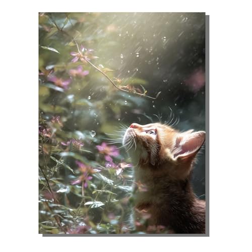5D Diamond Painting Erwachsene, Diamant Malerei Kinder Anfänger, DIY Tier Katze Diamant Painting Bilder Erwachsene Bastelset Geeignet Als Geschenk, Zur Entspannung und Als Wanddeko 60x80 cm SYLF50 von YALNSENN