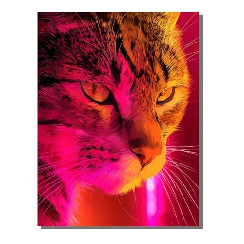 5D Diamond Painting Erwachsene, Diamant Malerei Kinder Anfänger, DIY Tier Katze Diamant Painting Bilder Erwachsene Bastelset Geeignet Als Geschenk, Zur Entspannung und Als Wanddeko 80x100 cm SYLF451 von YALNSENN