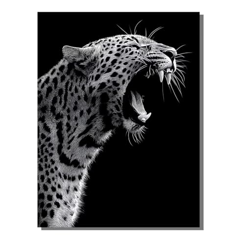 5D Diamond Painting Erwachsene, Diamant Malerei Kinder Anfänger, DIY Tier Leopard Diamant Painting Bilder Erwachsene Bastelset Geeignet Als Geschenk, Zur Entspannung und Als Wanddeko 30x40 cm SYLF24 von YALNSENN