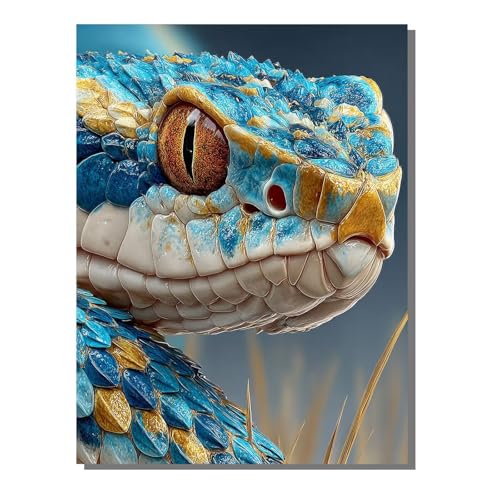 5D Diamond Painting Erwachsene, Diamant Malerei Kinder Anfänger, DIY Tier Schlange Diamant Painting Bilder Erwachsene Bastelset Geeignet Als Geschenk, Zur Entspannung und Als Wanddeko 40x50cm SYLF77 von YALNSENN