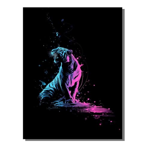 5D Diamond Painting Erwachsene, Diamant Malerei Kinder Anfänger, DIY Tier Tiger Diamant Painting Bilder Erwachsene Bastelset Geeignet Als Geschenk, Zur Entspannung und Als Wanddeko 30x40 cm SYLF115 von YALNSENN