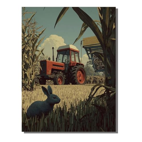 5D Diamond Painting Erwachsene, Diamant Malerei Kinder Anfänger, DIY Traktor Kaninchen Diamant Painting Bilder Erwachsene Bastelset Als Geschenk Zur Entspannung und Als Wanddeko 40x50cm SYLF162 von YALNSENN