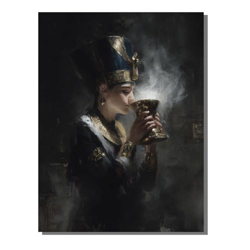 Ägypten Frau Diamond Painting Erwachsene, 5D Diamant Kunst Kinder Kits, DIY Erwachsene Mosaikherstellung Basteln Diamant Malerei Bilder Set für Weihnachten Wanddekoration, Geschenke 60x80 cm SYLF525 von YALNSENN