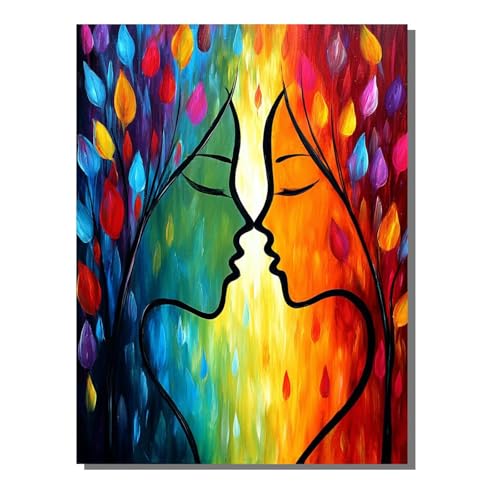 Abstrakt Frau Diamond Painting Erwachsene, 5D Diamant Kunst Kinder Kits, DIY Erwachsene Mosaikherstellung Basteln Diamant Malerei Bilder Set für Weihnachten Wanddekoration, Geschenke 40x50cm SYLF445 von YALNSENN