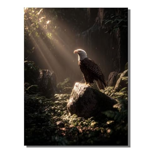 Adler Tier Diamond Painting Erwachsene, 5D Diamant Kunst Kinder Kits, DIY Erwachsene Mosaikherstellung Basteln Diamant Malerei Bilder Set für Weihnachten Wanddekoration, Geschenke 80x100 cm SYLF741 von YALNSENN