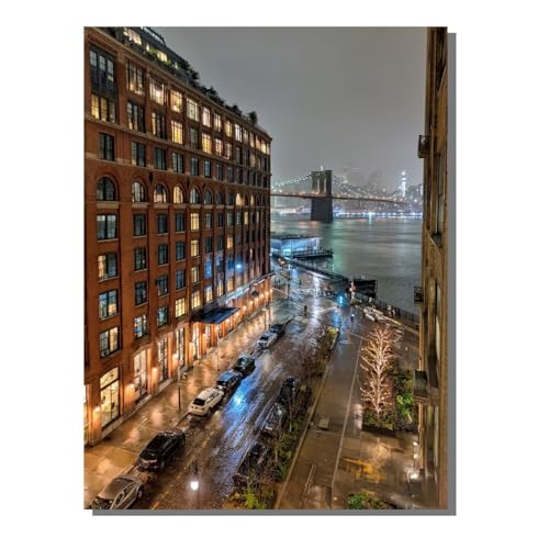 Brücke Stadt Diamond Painting Erwachsene, 5D Diamant Kunst Kinder Kits, DIY Erwachsene Mosaikherstellung Basteln Diamant Malerei Bilder Set für Weihnachten Wanddekoration, Geschenke 40x50cm SYLF181 von YALNSENN