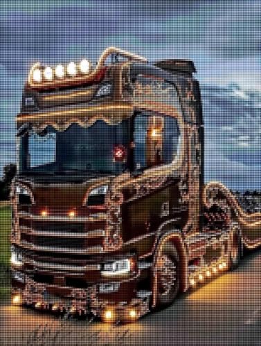 Diamond Painting Kinder Lkw 5D Diamond Painting Auto Bilder DIY Full drill Crystal Strass Stickerei Mosaic Diamant Malerei Bastelset Geeignet Als Geschenke für Entspannung und Wanddeko 50x70 cm 9-Z von YALNSENN