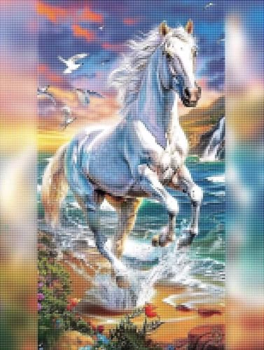Diamond Painting Kinder Schimmel 5D Diamond Painting Meerblick Bilder DIY Full drill Crystal Strass Stickerei Mosaic Diamant Malerei Bastelset Geschenke für Frauen Geschenk und Wanddeko 30x40 cm 2-6 von YALNSENN