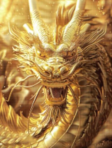 Drachen Diamond Painting Groß XXL 50x70 cm, DlY Tier Diamant Painting Bilder Kinder, Full drill Daiments Malerei Erwachsene, 5D Diamond Art Bilder Mosaic Bastelset Kunst-Design-Stickerei Set 7-0 von YALNSENN