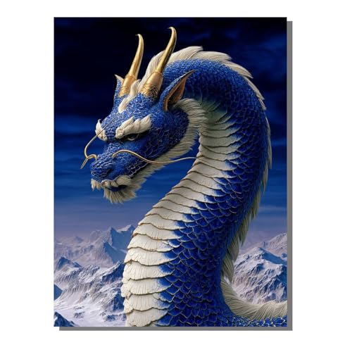 Drachen Tier Diamond Painting Erwachsene, 5D Diamant Kunst Kinder Kits, DIY Erwachsene Mosaikherstellung Basteln Diamant Malerei Bilder Set für Weihnachten Wanddekoration, Geschenke 40x50cm SYLF136 von YALNSENN
