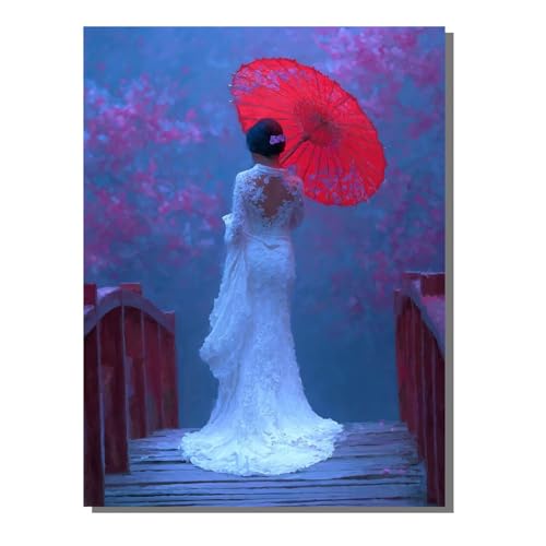 Frau Landschaft Diamond Painting Erwachsene, 5D Diamant Kunst Kinder Kits, DIY Erwachsene Mosaikherstellung Basteln Diamant Malerei Bilder Set für Weihnachten Wanddekoration, Geschenke 40x50cm SYLF69 von YALNSENN
