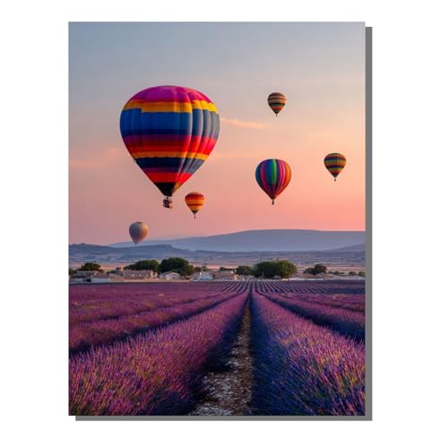 Heißluftballon Landschaft Diamond Painting Erwachsene, 5D Diamant Kunst Kinder Kits, DIY Erwachsene Mosaikherstellung Basteln Diamant Malerei Bilder Set für Wanddekoration, Geschenke 80x100 cm SYLF456 von YALNSENN