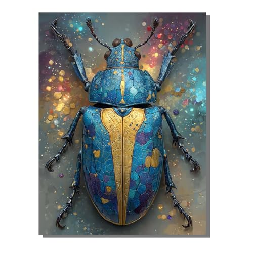 Käfer Insekt Diamond Painting Erwachsene, 5D Diamant Kunst Kinder Kits, DIY Erwachsene Mosaikherstellung Basteln Diamant Malerei Bilder Set für Weihnachten Wanddekoration, Geschenke 40x50cm SYLF65 von YALNSENN
