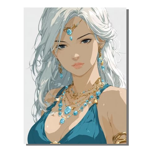 Karikatur Frau Diamond Painting Erwachsene, 5D Diamant Kunst Kinder Kits, DIY Erwachsene Mosaikherstellung Basteln Diamant Malerei Bilder Set für Weihnachten Wanddekoration, Geschenke 40x50cm SYLF47 von YALNSENN