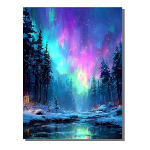 Landschaft Baum Diamond Painting Erwachsene, 5D Diamant Kunst Kinder Kits, DIY Erwachsene Mosaikherstellung Basteln Diamant Malerei Bilder Set für Weihnachten Wanddekoration, Geschenke 40x50cm SYLF129 von YALNSENN