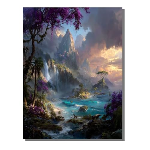Landschaft Berg Diamond Painting Erwachsene, 5D Diamant Kunst Kinder Kits, DIY Erwachsene Mosaikherstellung Basteln Diamant Malerei Bilder Set für Wanddekoration, Geschenke 30x40 cm SYLF145 von YALNSENN