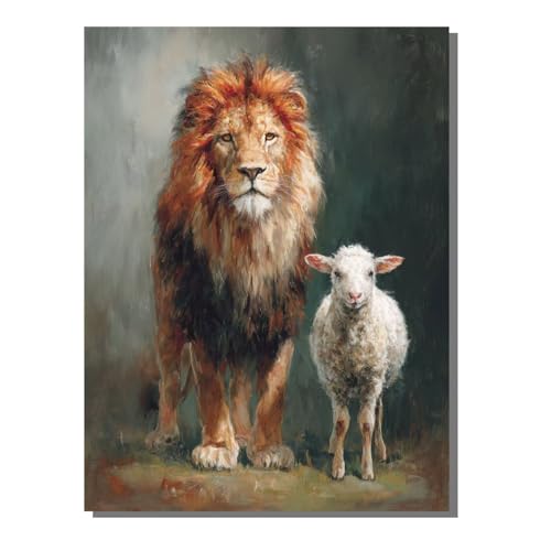 Löwe Schaf Diamond Painting Erwachsene, 5D Diamant Kunst Kinder Kits, DIY Erwachsene Mosaikherstellung Basteln Diamant Malerei Bilder Set für Weihnachten Wanddekoration, Geschenke 30x40 cm SYLF552 von YALNSENN