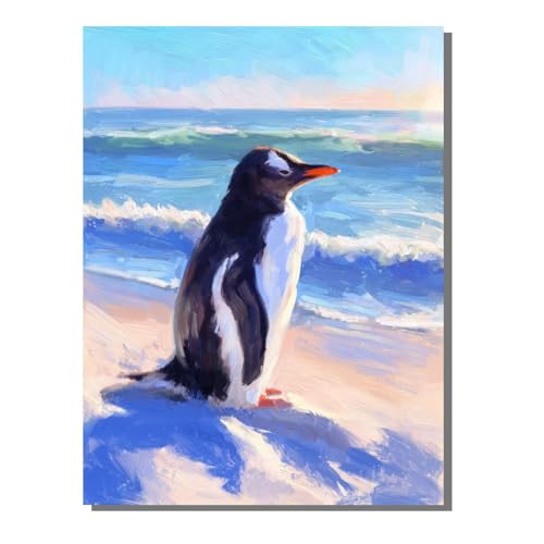 Pinguin Abstrakt Diamond Painting Erwachsene, 5D Diamant Kunst Kinder Kits, DIY Erwachsene Mosaikherstellung Basteln Diamant Malerei Bilder Set für Wanddekoration, Geschenke 80x100 cm SYLF765 von YALNSENN