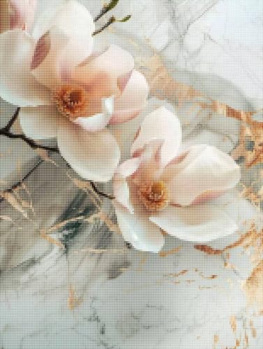 Rosa BlüTen Diamond Painting Groß XXL 40 X 50cm, DlY Blume Diamant Painting Bilder Kinder, Full drill Daiments Malerei Erwachsene, 5D Diamond Art Bilder Mosaic Bastelset Kunst-Design-Stickerei D-5 von YALNSENN