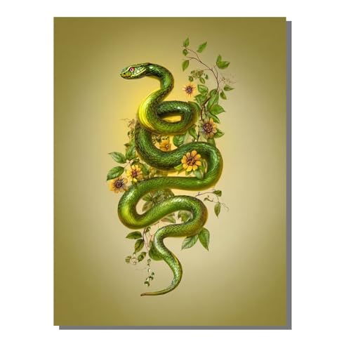 Schlange Blume Diamond Painting Erwachsene, 5D Diamant Kunst Kinder Kits, DIY Erwachsene Mosaikherstellung Basteln Diamant Malerei Bilder Set für Wanddekoration, Geschenke 50 x 70 cm SYLF476 von YALNSENN