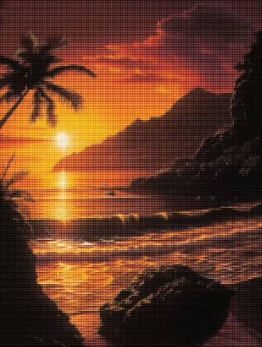 Strand Diamond Painting Groß XXL 80 X 100cm, DlY Sonnenuntergang Diamant Painting Bilder Kinder, Full drill Daiments Malerei Erwachsene, 5D Diamond Art Bilder Mosaic Bastelset Malerei Stickerei D-F Strand Diamond Painting Groß XXL 80 X 100cm, DlY Sonnenuntergang Diamant Painting Bilder Kinder, Full drill Daiments Malerei Erwachsene, 5D Diamond Art Bilder Mosaic Bastelset Malerei Stickerei D-F von YALNSENN