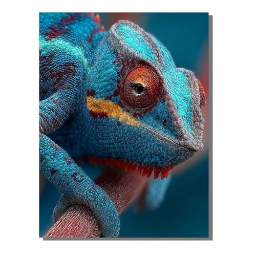 Tier Eidechse Diamond Painting Erwachsene, 5D Diamant Kunst Kinder Kits, DIY Erwachsene Mosaikherstellung Basteln Diamant Malerei Bilder Set für Weihnachten Wanddekoration, Geschenke 40x50cm SYLF43 von YALNSENN