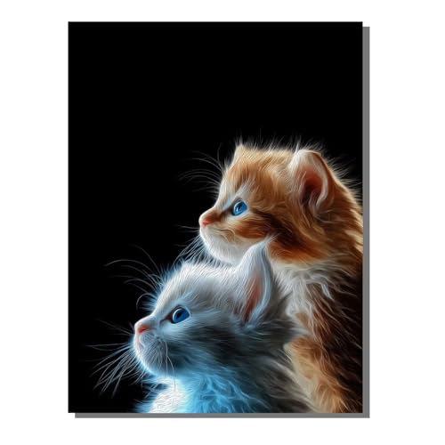 Tier Katze Diamond Painting Erwachsene, 5D Diamant Kunst Kinder Kits, DIY Erwachsene Mosaikherstellung Basteln Diamant Malerei Bilder Set für Weihnachten Wanddekoration, Geschenke 80x100 cm SYLF449 von YALNSENN