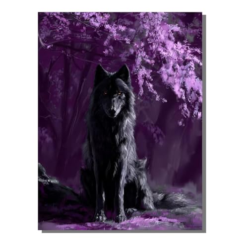 Tier Wolf Diamond Painting Erwachsene, 5D Diamant Kunst Kinder Kits, DIY Erwachsene Mosaikherstellung Basteln Diamant Malerei Bilder Set für Weihnachten Wanddekoration, Geschenke 50 x 70 cm SYLF400 von YALNSENN