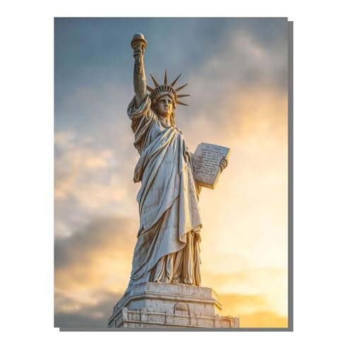 USA Freiheitsstatue Diamond Painting Erwachsene, 5D Diamant Kunst Kinder Kits, DIY Erwachsene Mosaikherstellung Basteln Diamant Malerei Bilder Set für Wanddekoration, Geschenke 60x80 cm SYLF785 von YALNSENN