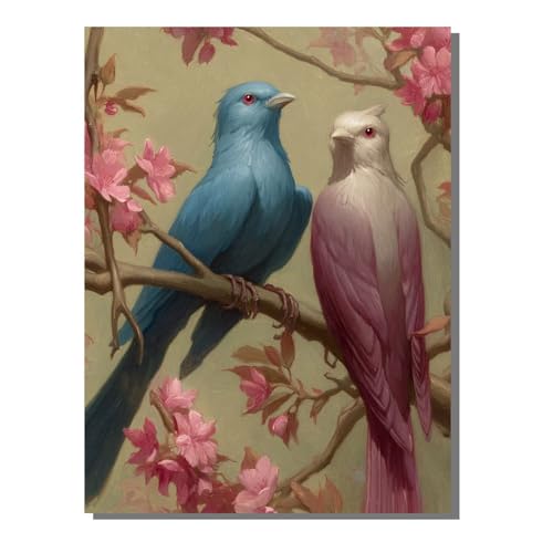 Vogel Blume Diamond Painting Erwachsene, 5D Diamant Kunst Kinder Kits, DIY Erwachsene Mosaikherstellung Basteln Diamant Malerei Bilder Set für Weihnachten Wanddekoration, Geschenke 60x80 cm SYLF796 von YALNSENN