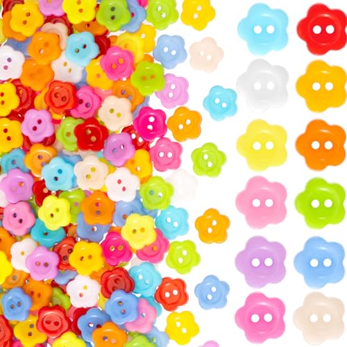 YALOJE 300 niedliche Blumenknöpfe zum Basteln, bunte Harz-Knöpfe mit 2 Löchern, Ersatzverschlüsse, Nähzubehör für Kleidung, DIY, Dekoration YALOJE 300 niedliche Blumenknöpfe zum Basteln, bunte Harz-Knöpfe mit 2 Löchern, Ersatzverschlüsse, Nähzubehör für Kleidung, DIY, Dekoration von YALOJE
