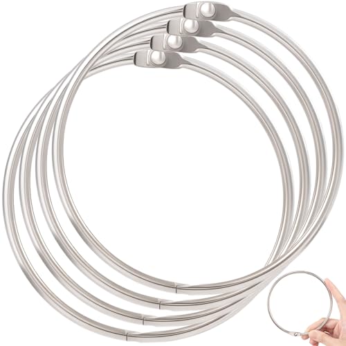 YALOJE 4 Stück 9,9 cm Loseblatt-Binderinge, vernickelte Metall-Buchringe, extra großer Schlüsselanhänger, Bürobedarf für Karteikarten, Fotos, Bastelarbeiten – Silber YALOJE 4 Stück 9,9 cm Loseblatt-Binderinge, vernickelte Metall-Buchringe, extra großer Schlüsselanhänger, Bürobedarf für Karteikarten, Fotos, Bastelarbeiten – Silber von YALOJE