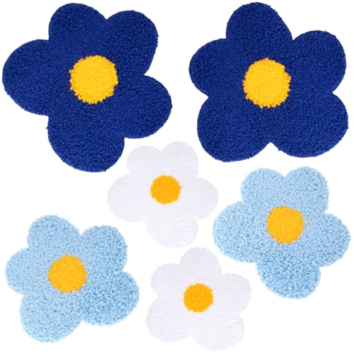 YALOJE 6 Stück kleine Blume zum Aufbügeln, lebendige Chenille-Blume, bestickte Applikation, niedliches Blumenmuster, zum Aufnähen auf Dekoration, Flicken für Rucksäcke, Jacken, Jeans, Weiß, Hellblau YALOJE 6 Stück kleine Blume zum Aufbügeln, lebendige Chenille-Blume, bestickte Applikation, niedliches Blumenmuster, zum Aufnähen auf Dekoration, Flicken für Rucksäcke, Jacken, Jeans, Weiß, Hellblau von YALOJE