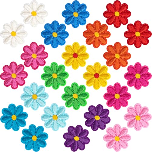 YALOJE Aufnäher zum Aufbügeln, kleine Gänseblümchen, 12 Farben, lebendige Gänseblümchen, bestickte Applikation, niedliches Blumenmuster, zum Aufnähen für Rucksäcke, Jacken, Jeans, 24 Stück YALOJE Aufnäher zum Aufbügeln, kleine Gänseblümchen, 12 Farben, lebendige Gänseblümchen, bestickte Applikation, niedliches Blumenmuster, zum Aufnähen für Rucksäcke, Jacken, Jeans, 24 Stück von YALOJE