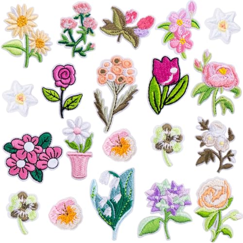 YALOJE Mini-Blumenaufnäher für Kleidung, bunt, verschiedene Stile, bestickt, Blumenaufnäher, Stoff, dekorative Blumenstrauß-Applikation für Jacke, Jeans, Handwerk, 20 Stück YALOJE Mini-Blumenaufnäher für Kleidung, bunt, verschiedene Stile, bestickt, Blumenaufnäher, Stoff, dekorative Blumenstrauß-Applikation für Jacke, Jeans, Handwerk, 20 Stück von YALOJE
