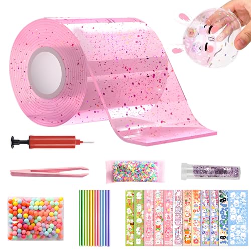 YALiya 26 Stücke Nano Tape Bubbles Set, 1 Tape 3m+25 Stiftung Materialpakete, DIY Blow Bubble Tape und Aufklebern, Super Elastische Nano Klebebänder für Stressabbau und Spaß,Elastische Blase Ballons YALiya 26 Stücke Nano Tape Bubbles Set, 1 Tape 3m+25 Stiftung Materialpakete, DIY Blow Bubble Tape und Aufklebern, Super Elastische Nano Klebebänder für Stressabbau und Spaß,Elastische Blase Ballons von YALiya