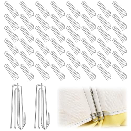 YALiya 50 Stück Gardinenhaken Metall, Vorhang Haken für Schienen Vorhänge Haken mit 4 Zinken, Curtain Pleater Hooks, Gardinenhaken für Schienen YALiya 50 Stück Gardinenhaken Metall, Vorhang Haken für Schienen Vorhänge Haken mit 4 Zinken, Curtain Pleater Hooks, Gardinenhaken für Schienen von YALiya