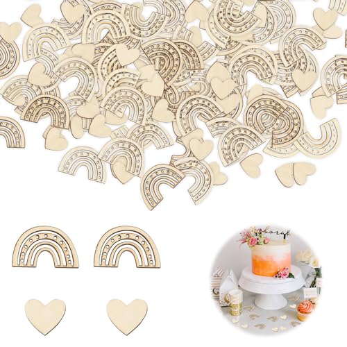 YALiya 60 Stück Taufe Deko Babyparty Deko Streudeko Tischdeko Kommunion Taufe Konfetti aus Holz Regenbogen Boho Konfetti für Junge Mädchen YALiya 60 Stück Taufe Deko Babyparty Deko Streudeko Tischdeko Kommunion Taufe Konfetti aus Holz Regenbogen Boho Konfetti für Junge Mädchen von YALiya