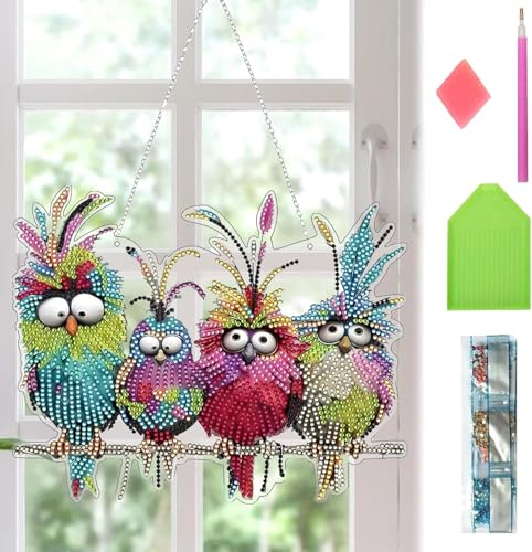 YALiya Diamond Painting Frühling, Vogel Deko Diamant Painting, Diamond Painting Fensterbilder Anhänger, Fensterdeko Hängend Vogel Deko, Diamant Malerei Basteln Tür Wand Fenster Deko YALiya Diamond Painting Frühling, Vogel Deko Diamant Painting, Diamond Painting Fensterbilder Anhänger, Fensterdeko Hängend Vogel Deko, Diamant Malerei Basteln Tür Wand Fenster Deko von YALiya
